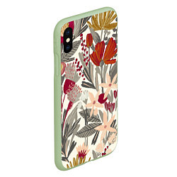 Чехол iPhone XS Max матовый Полевые цветы, цвет: 3D-салатовый — фото 2