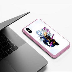 Чехол iPhone XS Max матовый JoJo Bizarre Adventure, цвет: 3D-розовый — фото 2