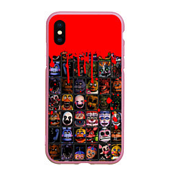 Чехол iPhone XS Max матовый Five Nights At Freddys, цвет: 3D-розовый