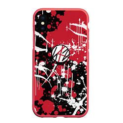Чехол iPhone XS Max матовый Stray kids, цвет: 3D-красный