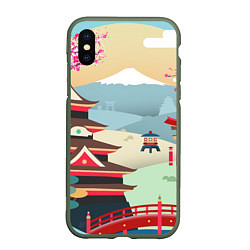 Чехол iPhone XS Max матовый Tokyo, цвет: 3D-темно-зеленый