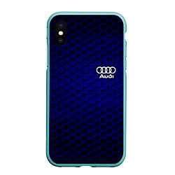 Чехол iPhone XS Max матовый AUDI, цвет: 3D-мятный