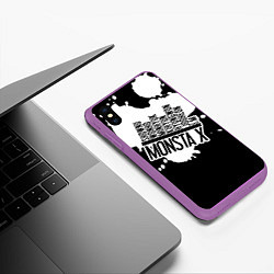 Чехол iPhone XS Max матовый Monsta X, цвет: 3D-фиолетовый — фото 2