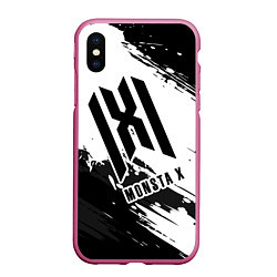 Чехол iPhone XS Max матовый Monsta X, цвет: 3D-малиновый