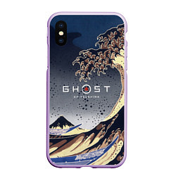 Чехол iPhone XS Max матовый Ghost of Tsushima, цвет: 3D-сиреневый