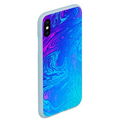 Чехол iPhone XS Max матовый BACKGROUND IN NEON, цвет: 3D-голубой — фото 2