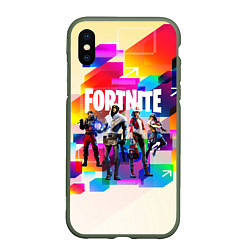 Чехол iPhone XS Max матовый FORTNITE, цвет: 3D-темно-зеленый