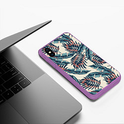 Чехол iPhone XS Max матовый Тихие тропики, цвет: 3D-фиолетовый — фото 2