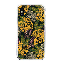 Чехол iPhone XS Max матовый Тропический лес, цвет: 3D-белый