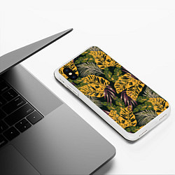 Чехол iPhone XS Max матовый Тропический лес, цвет: 3D-белый — фото 2