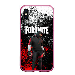 Чехол iPhone XS Max матовый IKONIK FORTNITE, цвет: 3D-малиновый