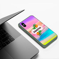 Чехол iPhone XS Max матовый Валерия, цвет: 3D-темно-зеленый — фото 2