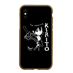 Чехол iPhone XS Max матовый Kirito, цвет: 3D-коричневый