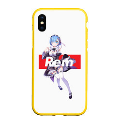 Чехол iPhone XS Max матовый Re:Zero, цвет: 3D-желтый