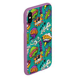 Чехол iPhone XS Max матовый Pop art comics, цвет: 3D-фиолетовый — фото 2