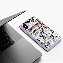 Чехол iPhone XS Max матовый Ахегао Ahegao, цвет: 3D-светло-сиреневый — фото 2