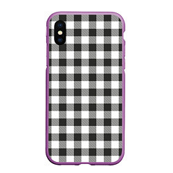 Чехол iPhone XS Max матовый Черно-белая клетка, цвет: 3D-фиолетовый