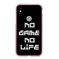 Чехол iPhone XS Max матовый NO GAME NO LIFE, цвет: 3D-розовый