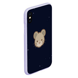 Чехол iPhone XS Max матовый Ночная мышь, цвет: 3D-светло-сиреневый — фото 2
