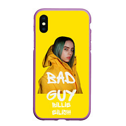 Чехол iPhone XS Max матовый Billie Eilish Билли Айлиш, цвет: 3D-фиолетовый