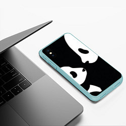 Чехол iPhone XS Max матовый Panda, цвет: 3D-мятный — фото 2