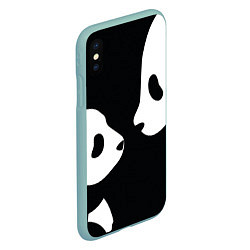 Чехол iPhone XS Max матовый Panda, цвет: 3D-мятный — фото 2