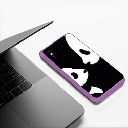 Чехол iPhone XS Max матовый Panda, цвет: 3D-фиолетовый — фото 2