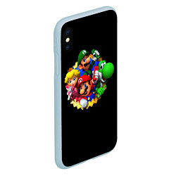 Чехол iPhone XS Max матовый Марио, цвет: 3D-голубой — фото 2