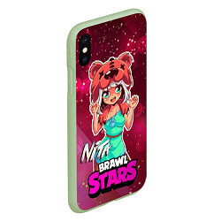 Чехол iPhone XS Max матовый Nita Brawl Stars, цвет: 3D-салатовый — фото 2