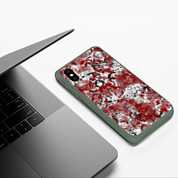 Чехол iPhone XS Max матовый Кровавый ахегао, цвет: 3D-темно-зеленый — фото 2