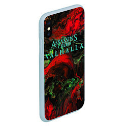 Чехол iPhone XS Max матовый Assassins Creed Valhalla, цвет: 3D-голубой — фото 2