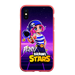 Чехол iPhone XS Max матовый Penny Brawl Stars, цвет: 3D-красный
