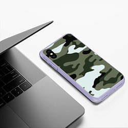 Чехол iPhone XS Max матовый Camouflage 2, цвет: 3D-светло-сиреневый — фото 2