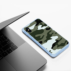 Чехол iPhone XS Max матовый Camouflage 2, цвет: 3D-голубой — фото 2