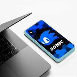 Чехол iPhone XS Max матовый СОНИК SONIC, цвет: 3D-мятный — фото 2