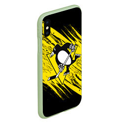 Чехол iPhone XS Max матовый Pittsburgh Penguins Sport, цвет: 3D-салатовый — фото 2