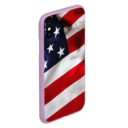 Чехол iPhone XS Max матовый США USA, цвет: 3D-сиреневый — фото 2