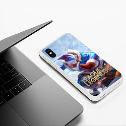 Чехол iPhone XS Max матовый League of Legends МАСТЕР ЙИ, цвет: 3D-белый — фото 2