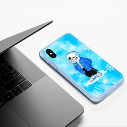 Чехол iPhone XS Max матовый UNDERTALE, цвет: 3D-голубой — фото 2