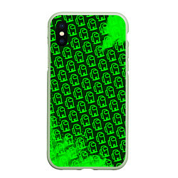Чехол iPhone XS Max матовый AMONG US АМОНГ АС, цвет: 3D-салатовый