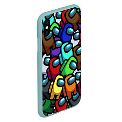 Чехол iPhone XS Max матовый Among us, цвет: 3D-мятный — фото 2