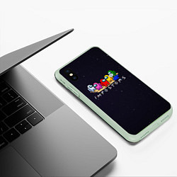 Чехол iPhone XS Max матовый Among Us, цвет: 3D-салатовый — фото 2