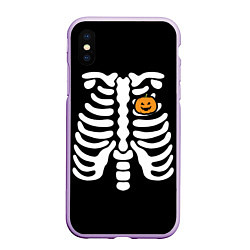 Чехол iPhone XS Max матовый Halloween, цвет: 3D-сиреневый