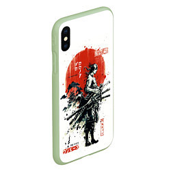 Чехол iPhone XS Max матовый ONE PIECE ZOHO SAMURAI, цвет: 3D-салатовый — фото 2