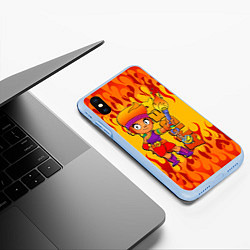 Чехол iPhone XS Max матовый Brawl Stars - Amber, цвет: 3D-голубой — фото 2