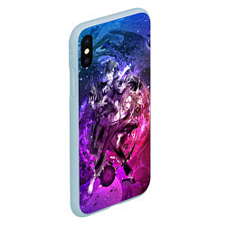 Чехол iPhone XS Max матовый Дазай и Чуя, цвет: 3D-голубой — фото 2