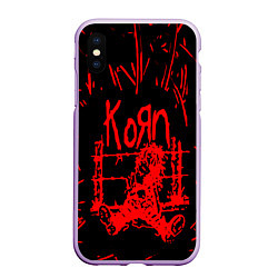 Чехол iPhone XS Max матовый Korn, цвет: 3D-сиреневый