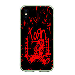 Чехол iPhone XS Max матовый Korn, цвет: 3D-салатовый