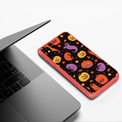Чехол iPhone XS Max матовый Halloween, цвет: 3D-красный — фото 2
