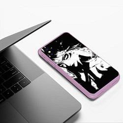 Чехол iPhone XS Max матовый Темная космическая Люкс, цвет: 3D-сиреневый — фото 2
